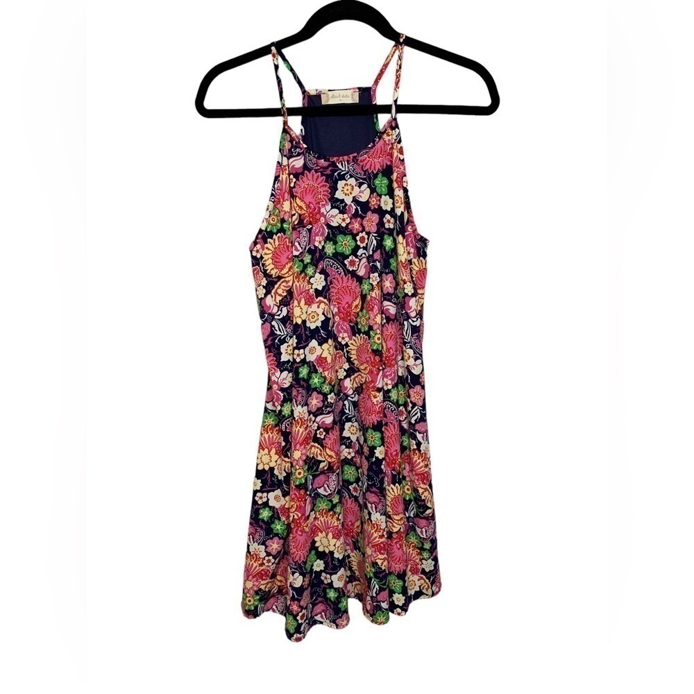 Altar’d State Racerback Skinny-Strap Dress in Navy and Pink Size Medium - Picture 3 of 9